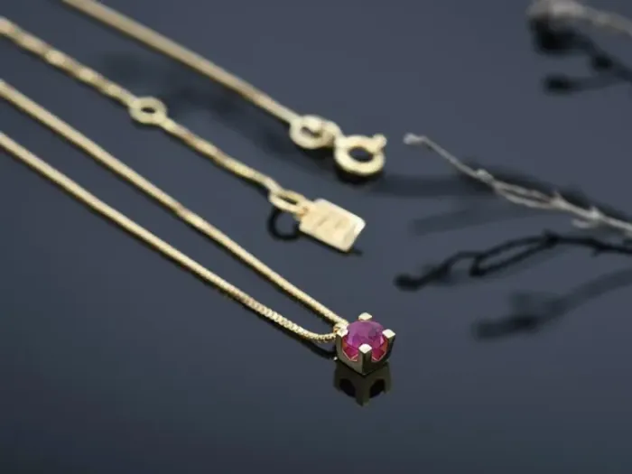 Gold Necklace with Ruby