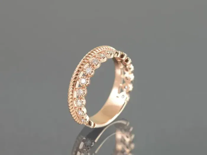 Rose Gold Ring with Diamonds