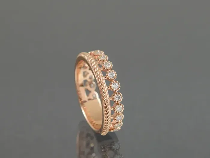 Rose Gold Ring with Diamonds