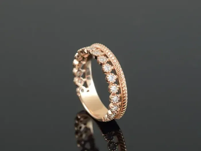 Rose Gold Ring with Diamonds