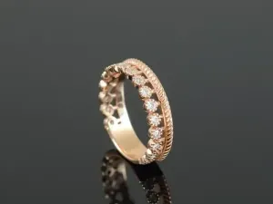 Rose Gold Ring with Diamonds