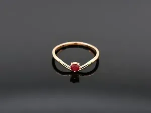 Anillo Onda de Oro Rosa y Rubí