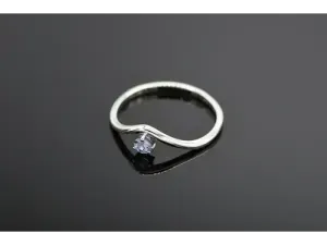 Wave Ring in White Gold with Tanzanite