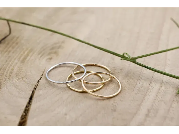 Anillo de Oro Blanco Liso