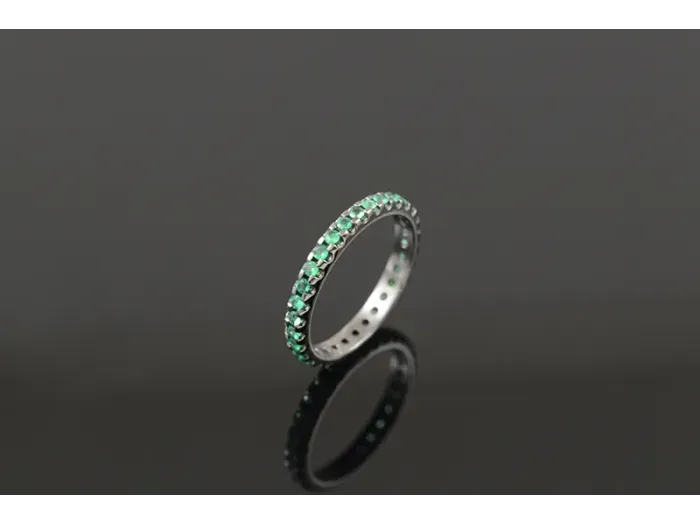 Eternity Ring in White Gold with Emeralds