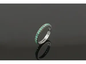 Eternity Ring in White Gold with Emeralds