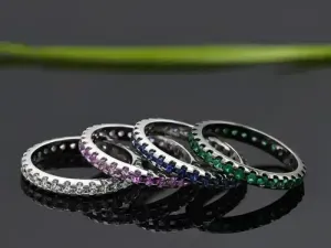 Eternity Ring in White Gold with Emeralds