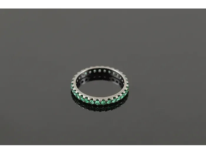 Eternity Ring in White Gold with Emeralds