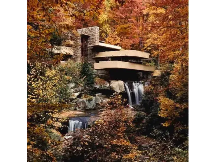 Anel Frank LLoyd-Wright de Ouro Rosa con Topacio