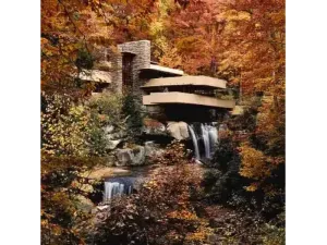 Anel Frank LLoyd-Wright de Ouro Rosa con Topacio