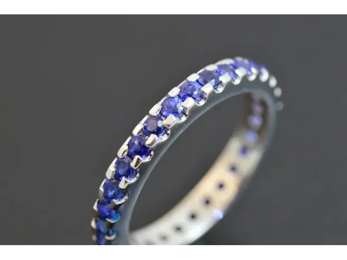 Eternity Ring in White Gold with  Sapphires