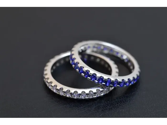 Eternity Ring in White Gold with  Sapphires