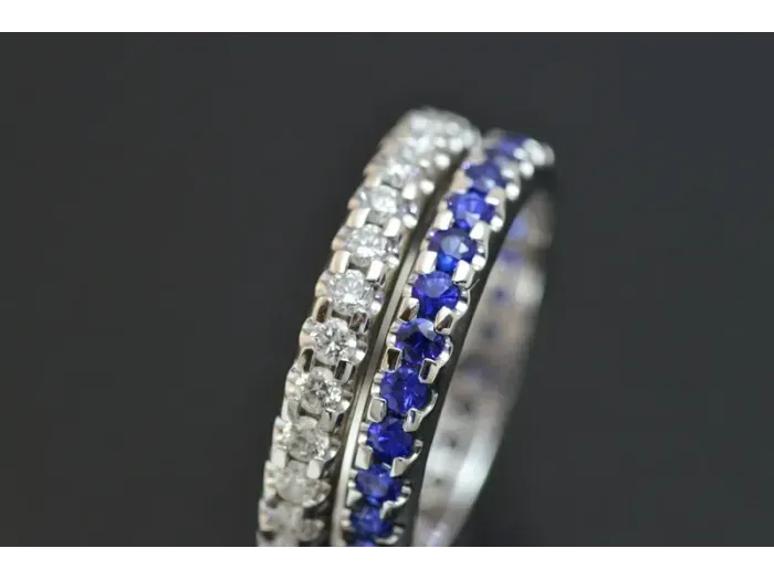 Eternity Ring in White Gold with  Sapphires