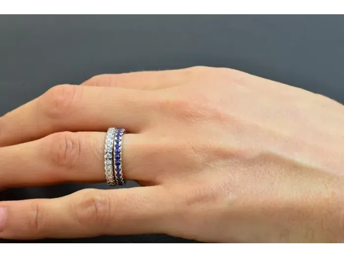 Eternity Ring in White Gold with  Sapphires