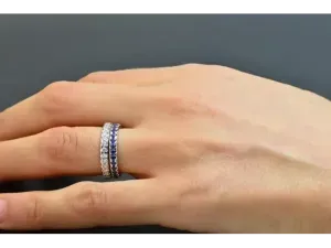 Eternity Ring in White Gold with  Sapphires