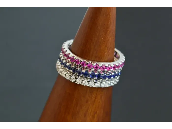 Eternity Ring in White Gold with  Sapphires