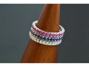 Eternity Ring in White Gold with  Sapphires