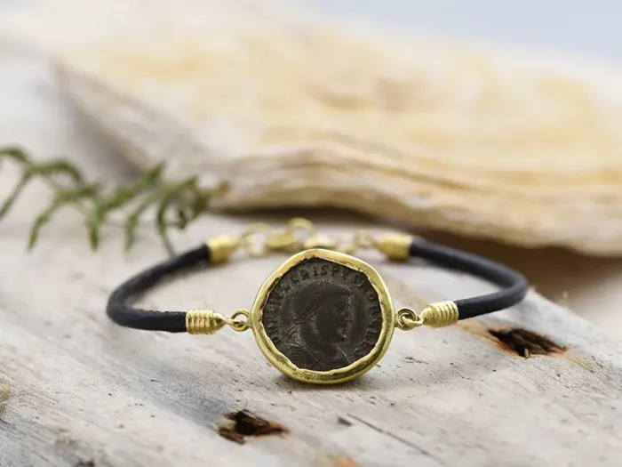 Gold Bracelet with Roman Coin