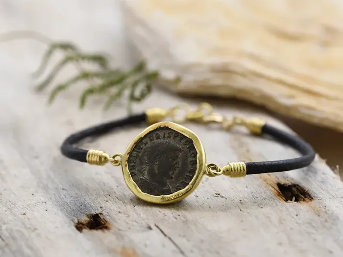 Gold Bracelet with Roman Coin