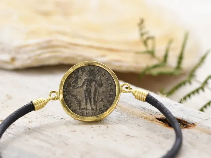 Gold Bracelet with Roman Coin