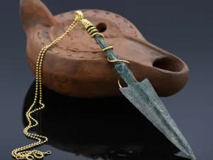 Gold Pendant with Ancient Arrowhead