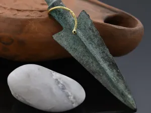 Gold Pendant with Ancient Arrowhead