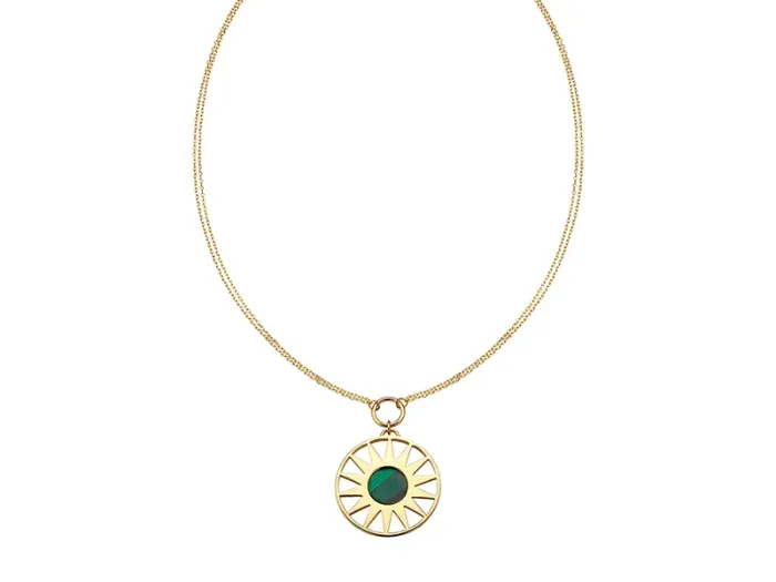 Silver and Malachite Necklace