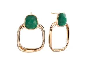 Silver Earrings with Faceted Aventurine