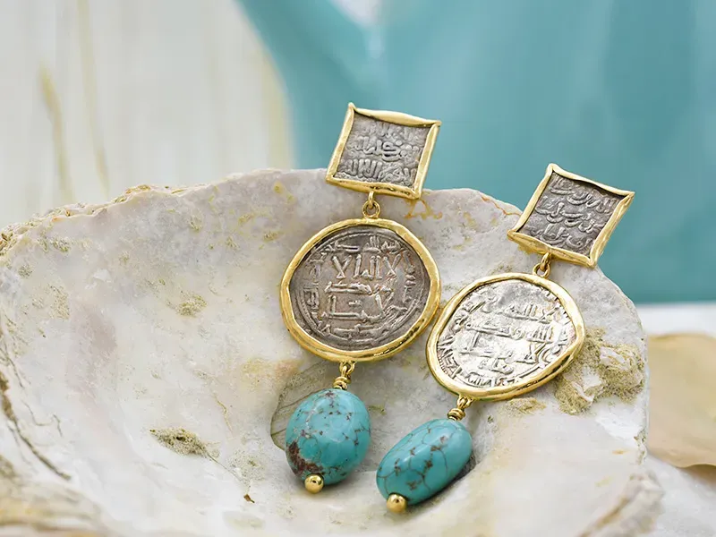 Earrings with Medieval Hispano-Arab Coins