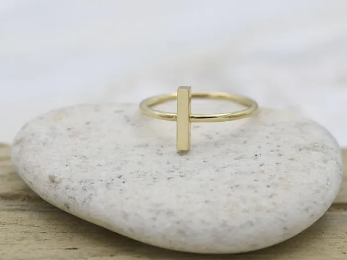 Gold Ring with a Crossbar