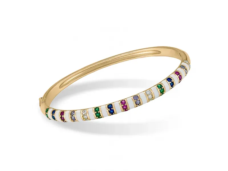 Pulseira de Prata e Circonitas Multicolor