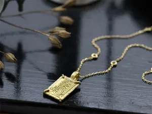 Gold Pendant with Ancient Japanese Coin