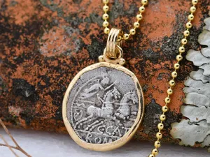 Gold Pendant with Roman Denarius