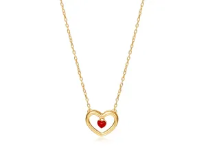 Silver Necklace with Heart-Shaped Pendant