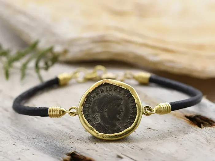 Pulsera de Ouro con Moeda Romana Auténtica