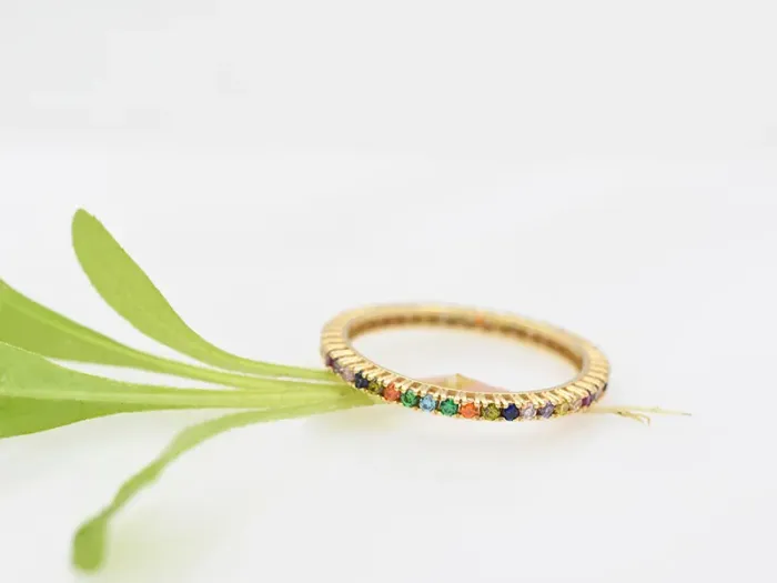 Gold Ring with Colored Zirconia