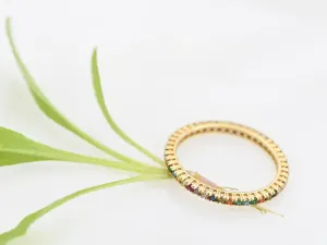 Gold Ring with Colored Zirconia