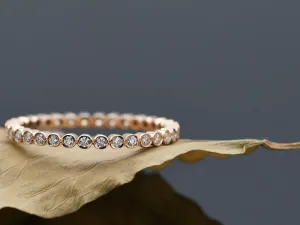 Rose Gold Ring with White Diamonds