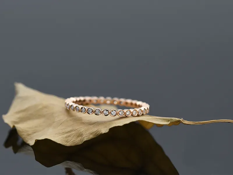 Rose Gold Ring with White Diamonds