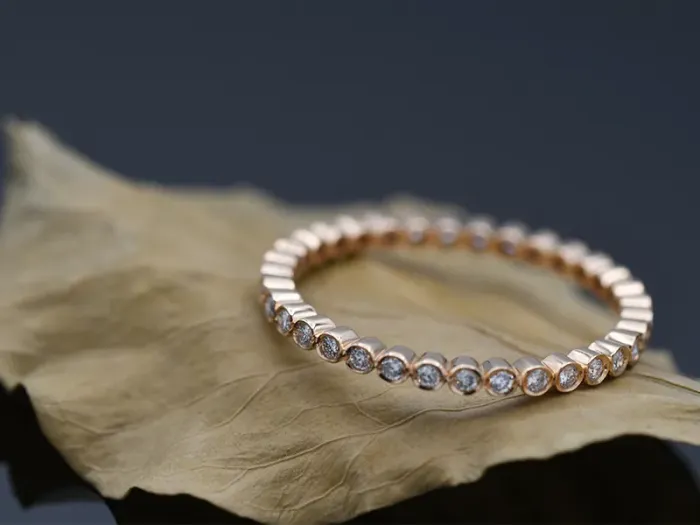 Rose Gold Ring with White Diamonds