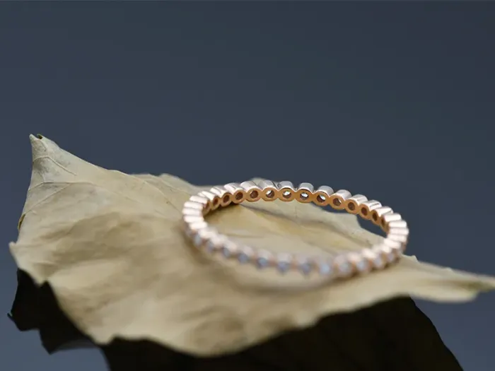 Rose Gold Ring with White Diamonds