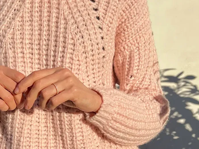 Rose Gold Ring with White Diamonds