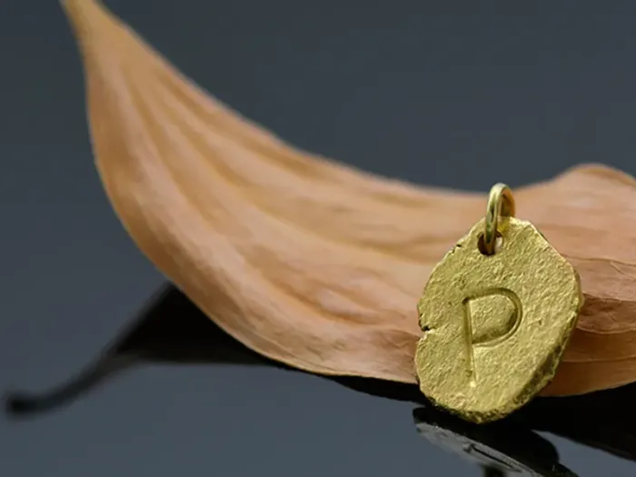 Wabi-Sabi Pendant with Initial