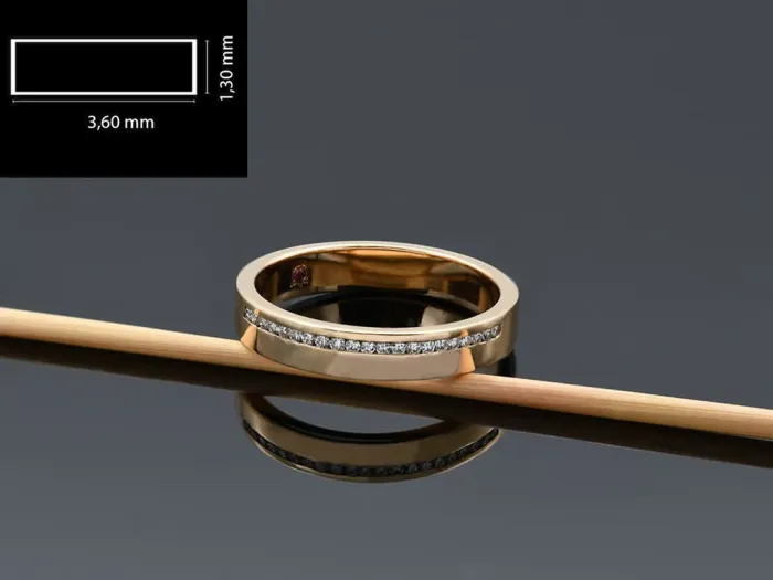 Alianza de Ouro Rosa con Diamantes