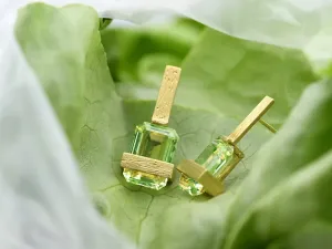 Pendientes Frank Lloyd-Wright de Oro con Crisolita