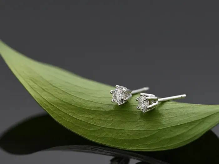 Pendientes de Oro Blanco con Brillantes
