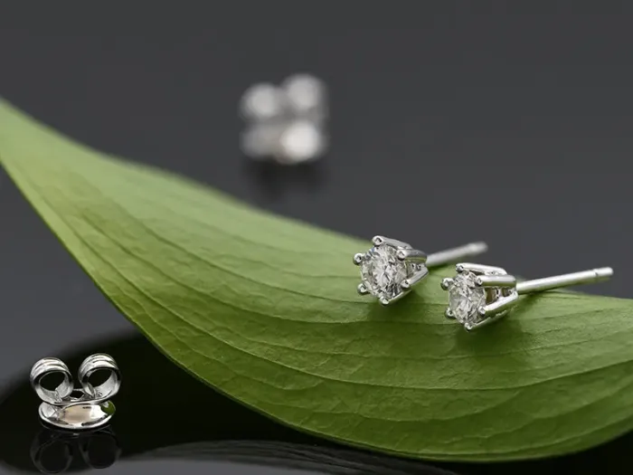 Pendentes de Ouro Branco con Diamantes