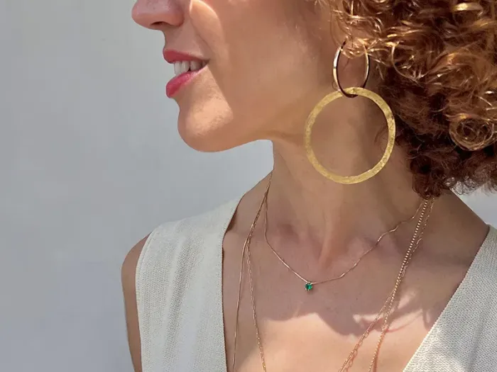 Colgante con Esmeralda Talla Corazón