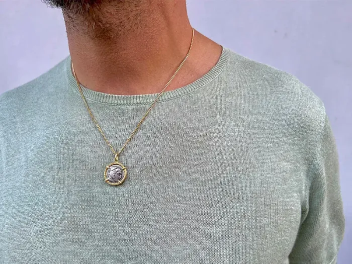 Colgante de Ouro con Moeda Grega