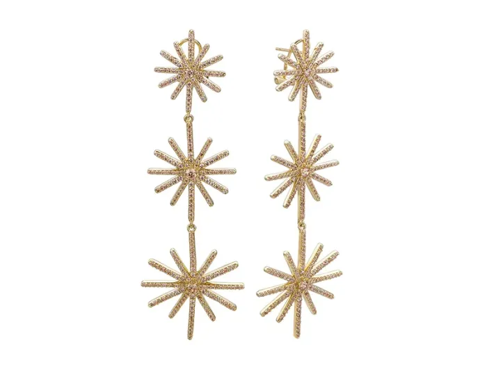 Gold-plated Silver Earrings with Zirconia